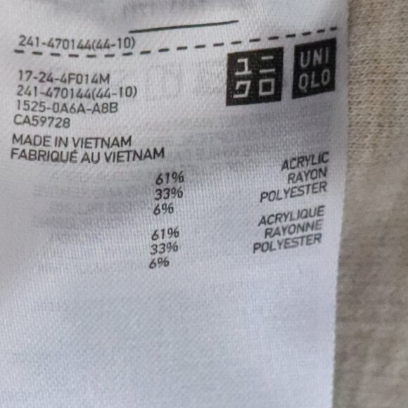 Uniqlo Womens Sz S Cream Ribbed Thermal Fleece Soft Turtleneck Pullover Sweater - Picture 10 of 11